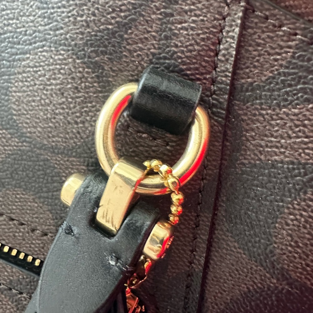 Coach Signature Prairie Satchel in Brown and Black with Crossbody Strap - Picture 7 of 11